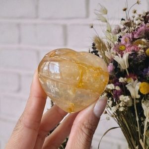 Golden healer quartz crystal heart